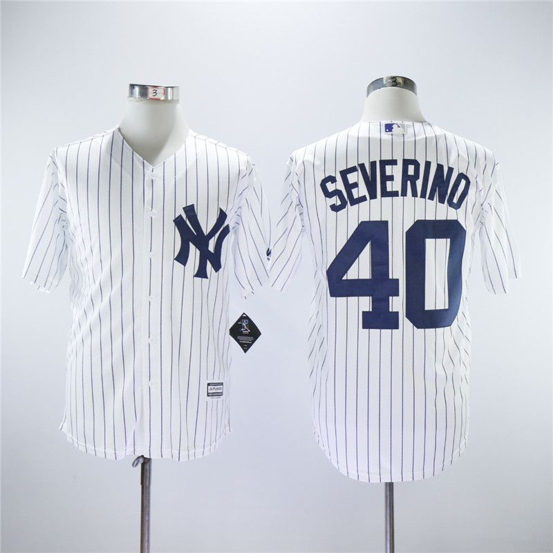 Men New York Yankees 40 Severino White MLB Jerseys